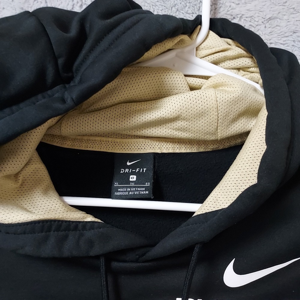Purdue Boilermakers Hoodie Mens Extra Larrge Nike On Field Black Dri Fit Fleece - Picture 3 of 8